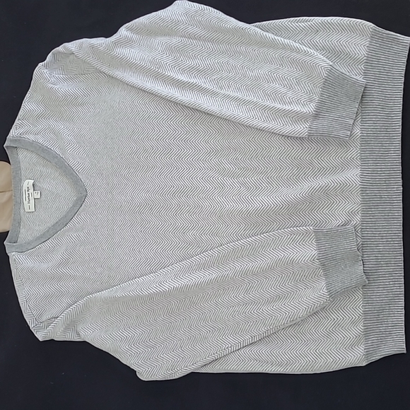 Hawker Rye Cotton Cashmere V-Neck Sweater size XL Grey NWOT - Picture 1 of 5